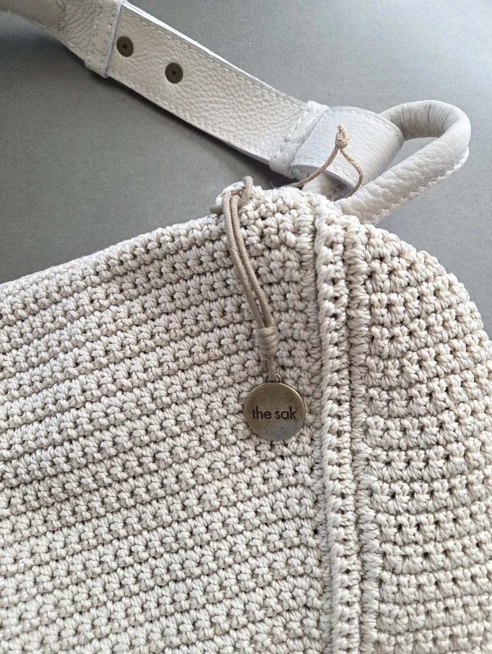 The Sak Los Feliz Slouchy Hobo NWT Hand Crochet Ecru